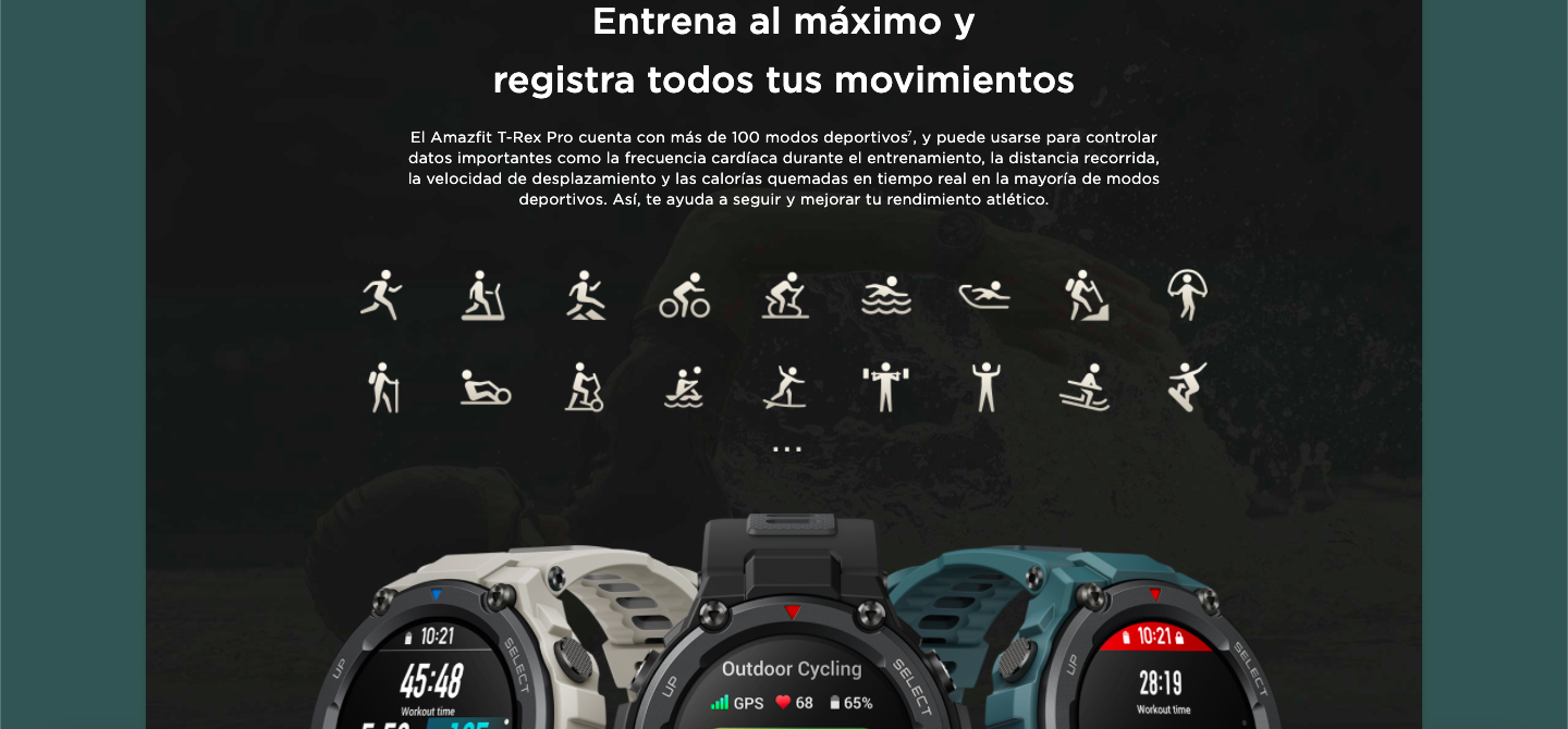 Amazfit T-Rex Pro: el reloj con más de 100 modos deportivos y